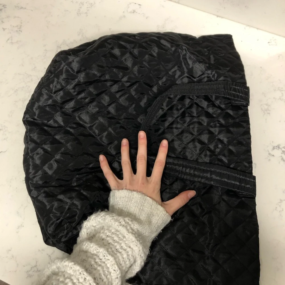 Elegant Black Quilted Lighyweight Tote Bag